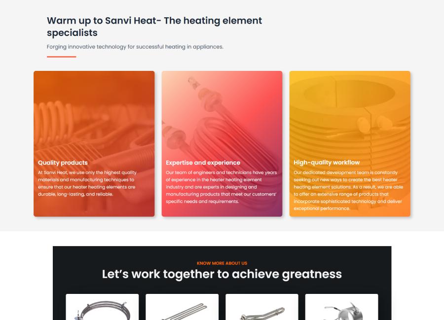 Website Design Project corporate site Sanvi Heat Qatar