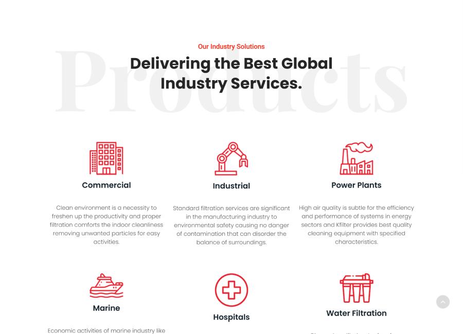 Website designed for Synthetic filter manufacturer and supplier Qatar